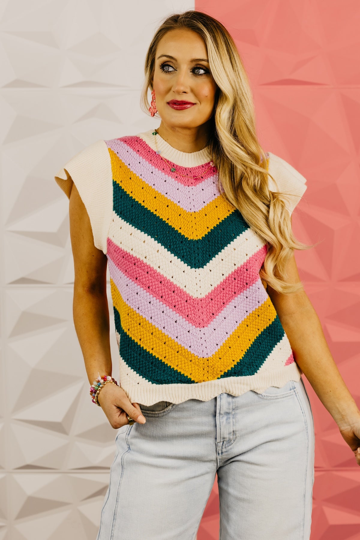 The Sydney Chevron Crochet Sweater