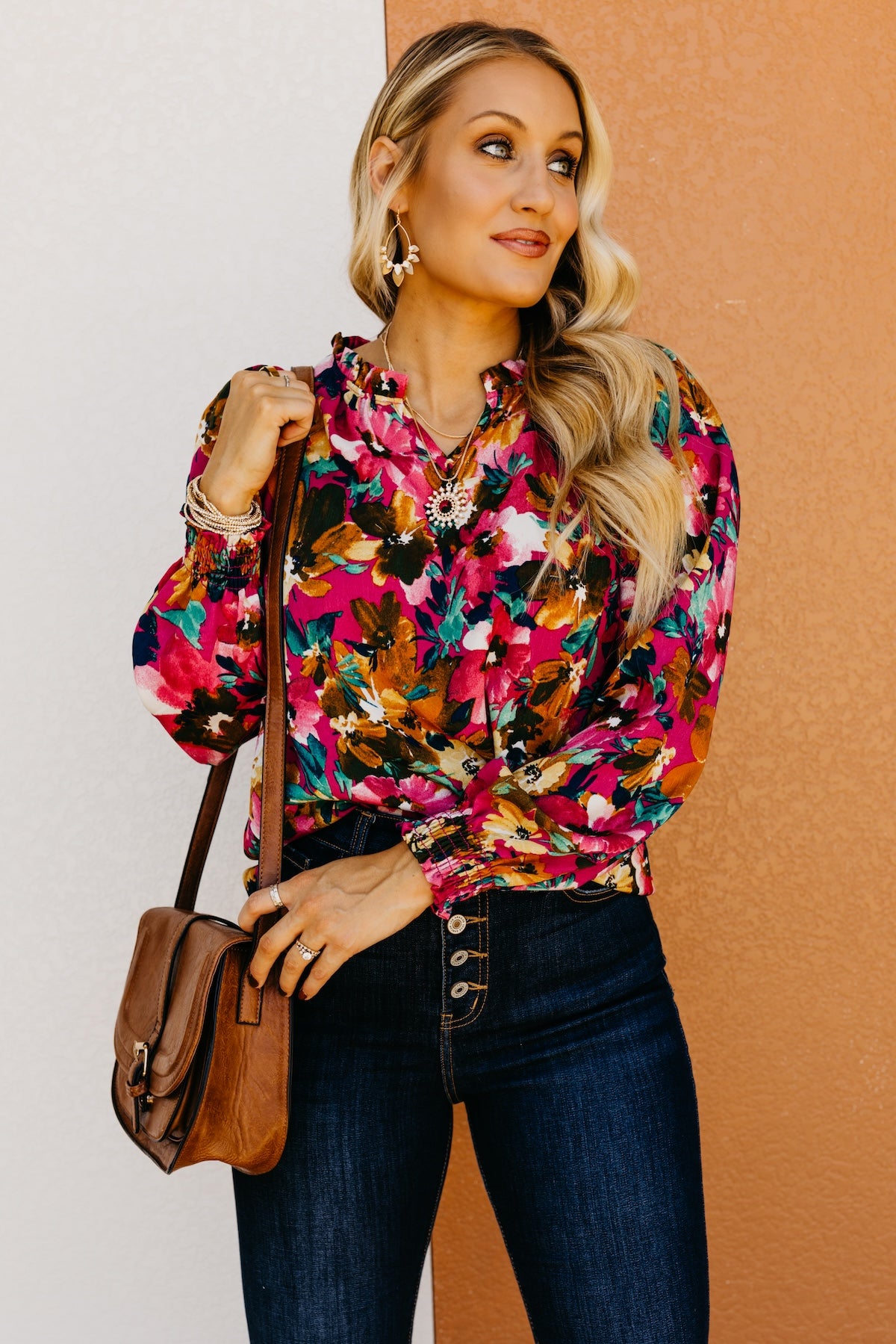 The Rita Balloon Sleeve Floral Blouse