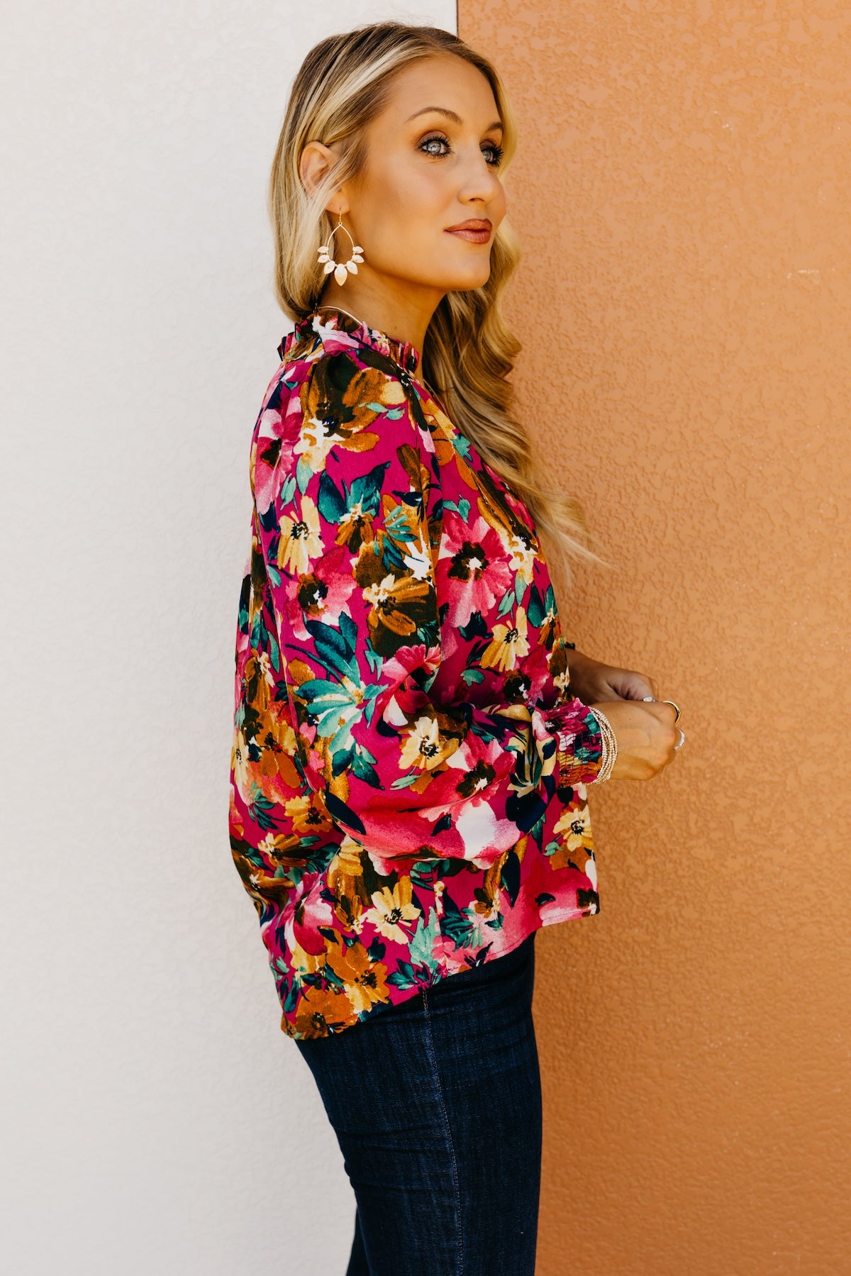 The Rita Balloon Sleeve Floral Blouse