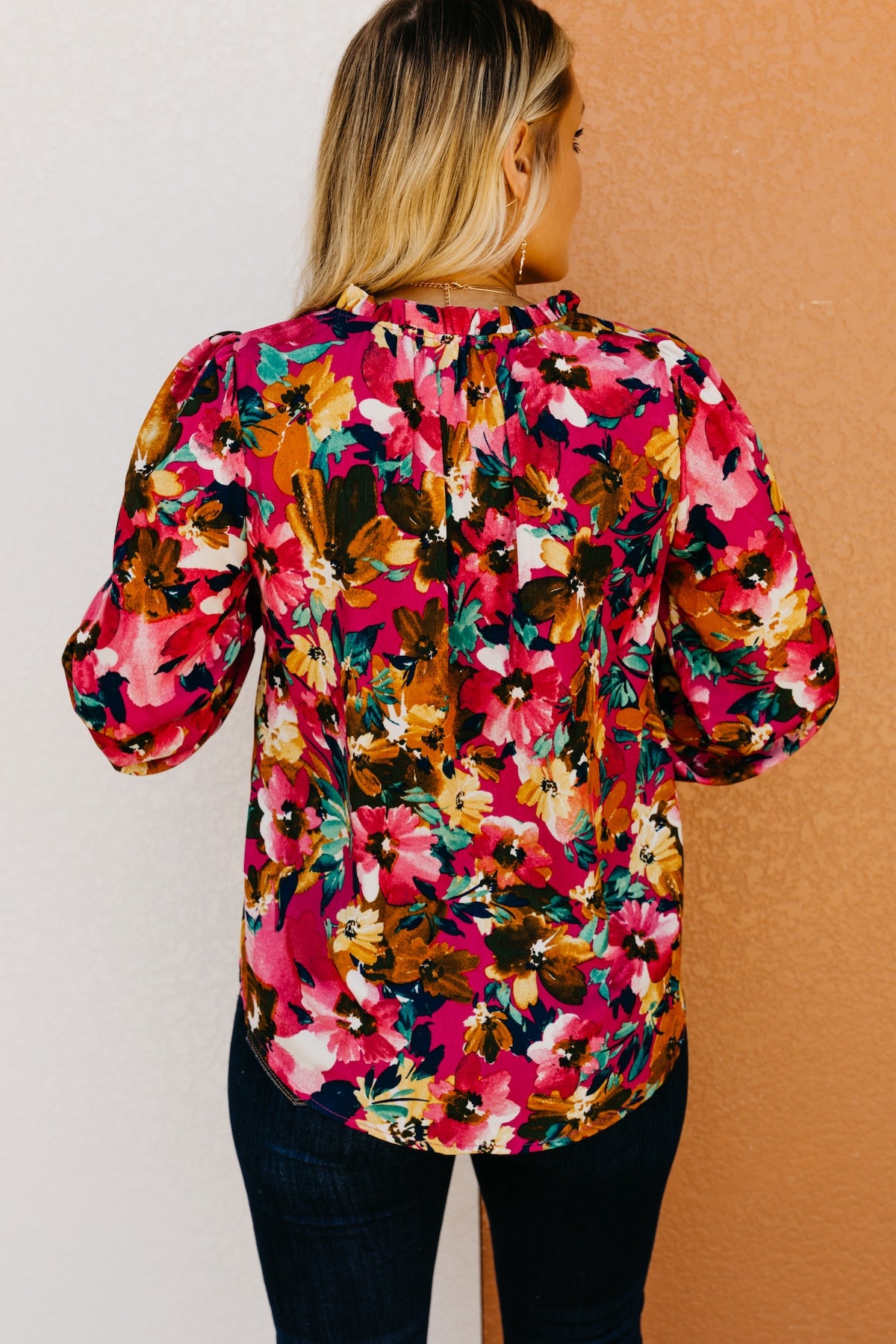 The Rita Balloon Sleeve Floral Blouse