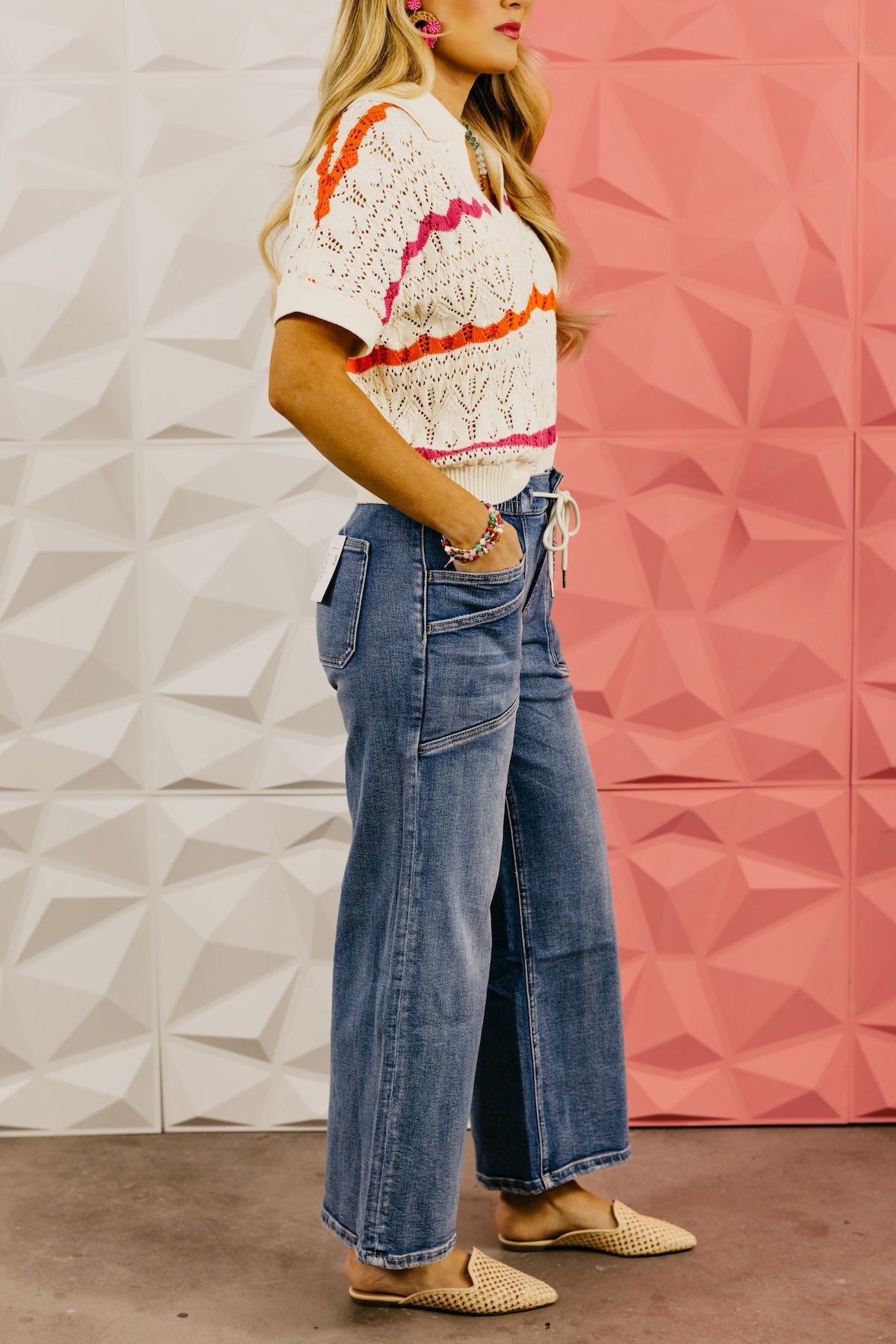 Vervet Denim | The Olivia Drawstring Wide Leg Denim