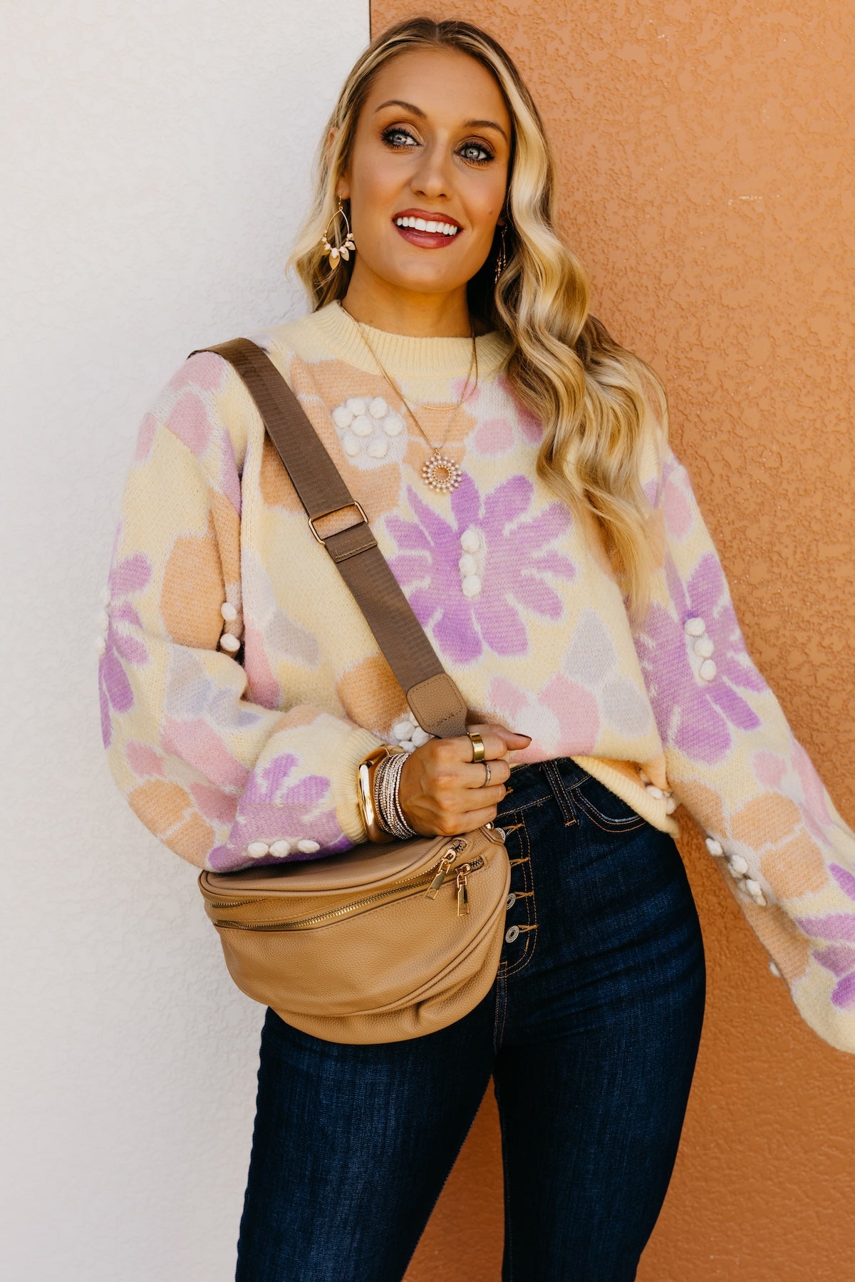 The Barbara Floral Pom Sweater