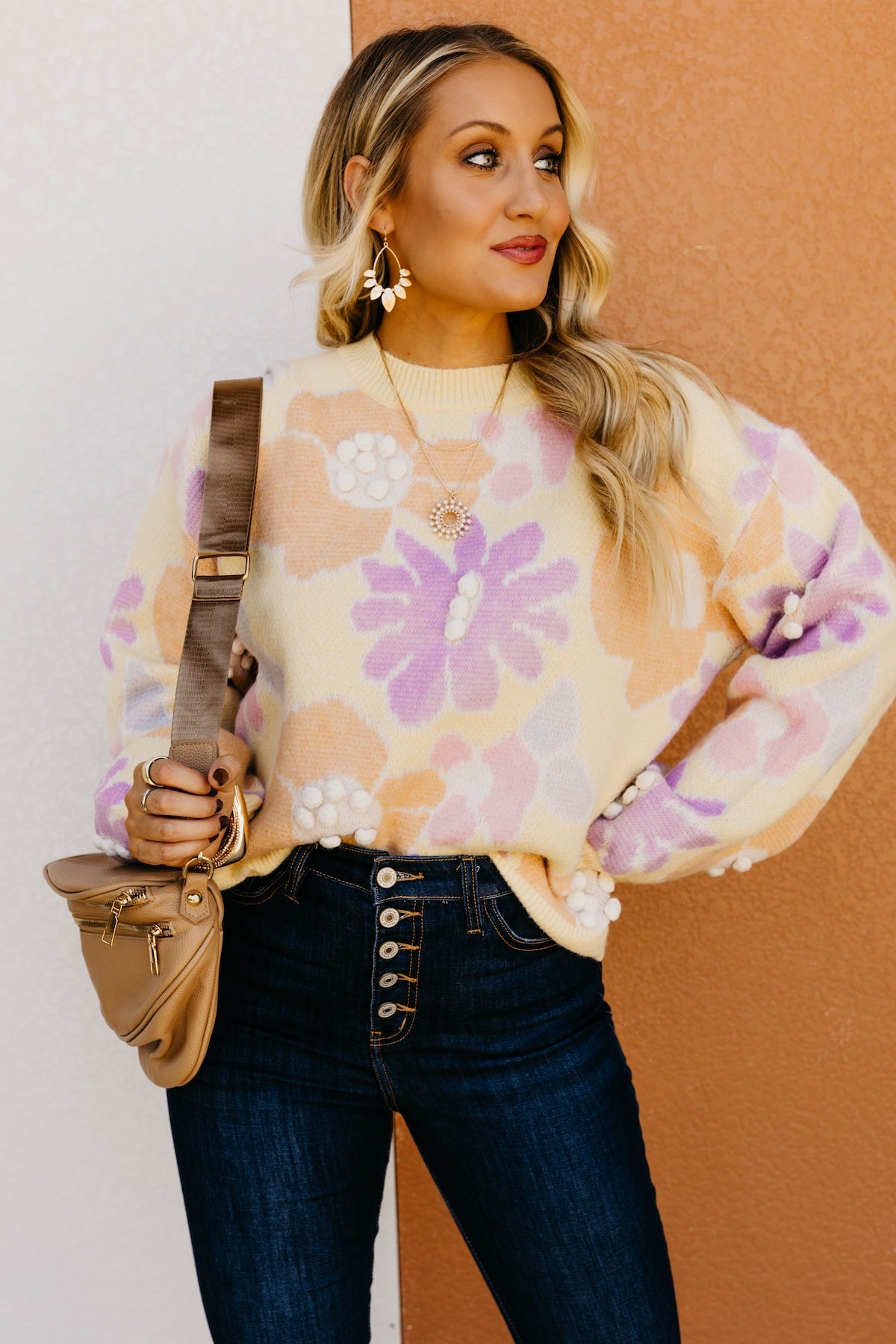 The Barbara Floral Pom Sweater