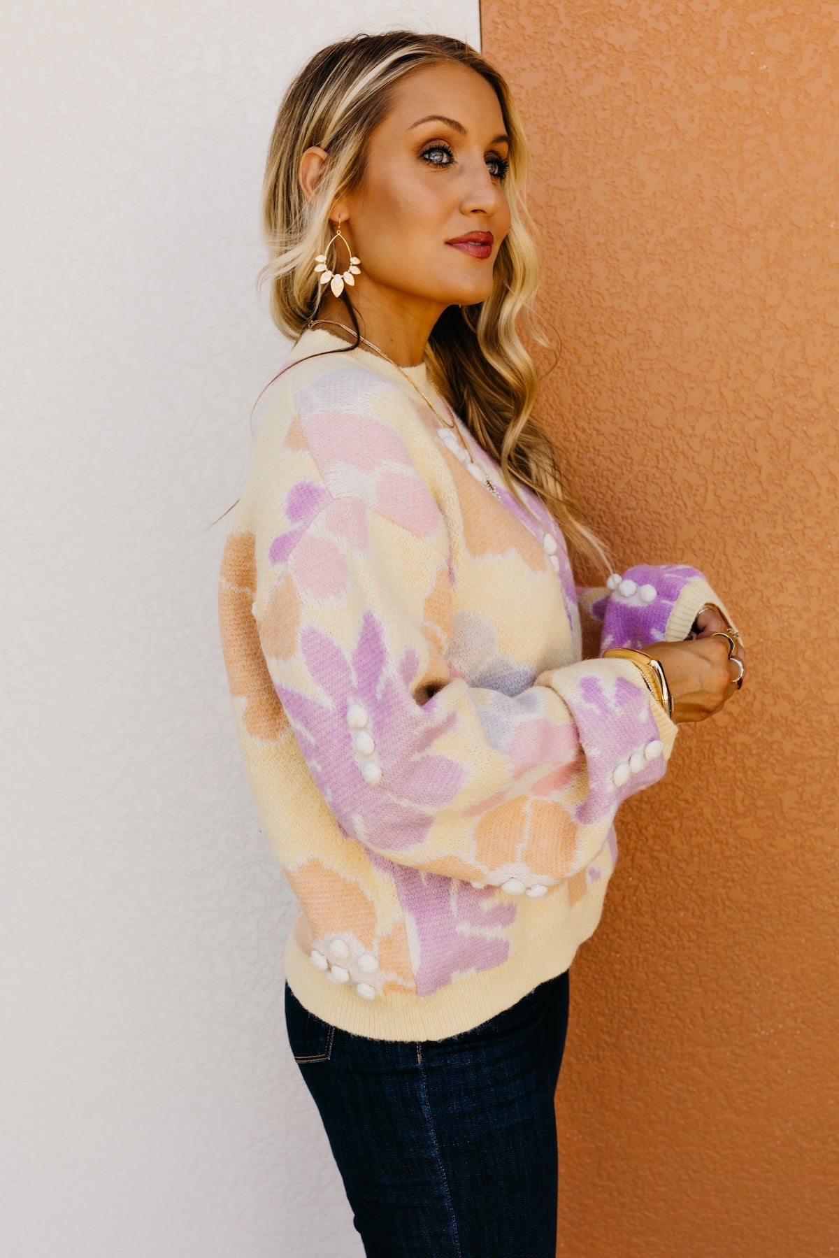 The Barbara Floral Pom Sweater