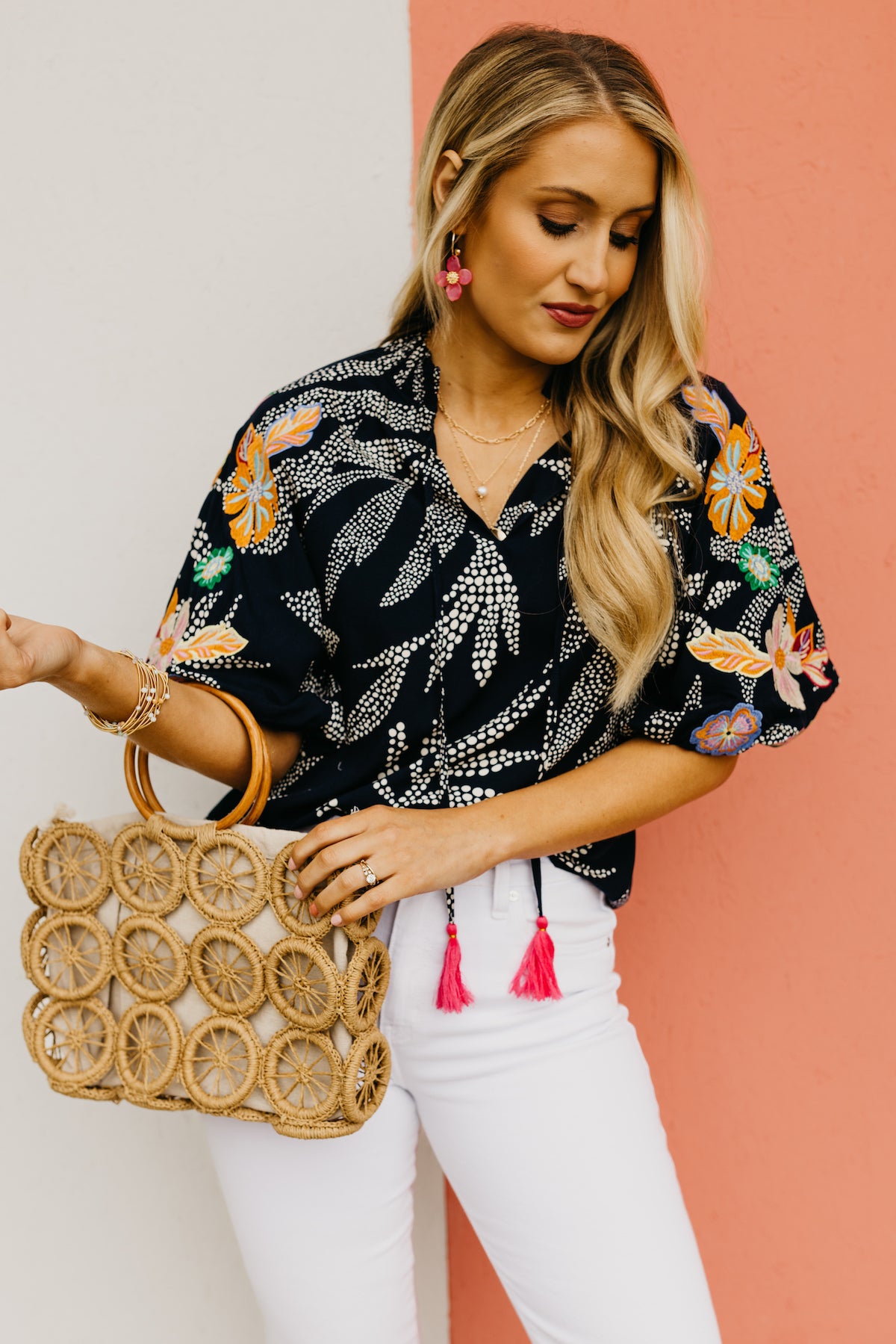 The Carly Embroidered Puff Sleeve Top