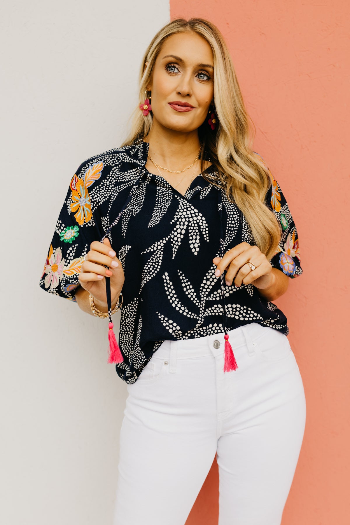 The Carly Embroidered Puff Sleeve Top