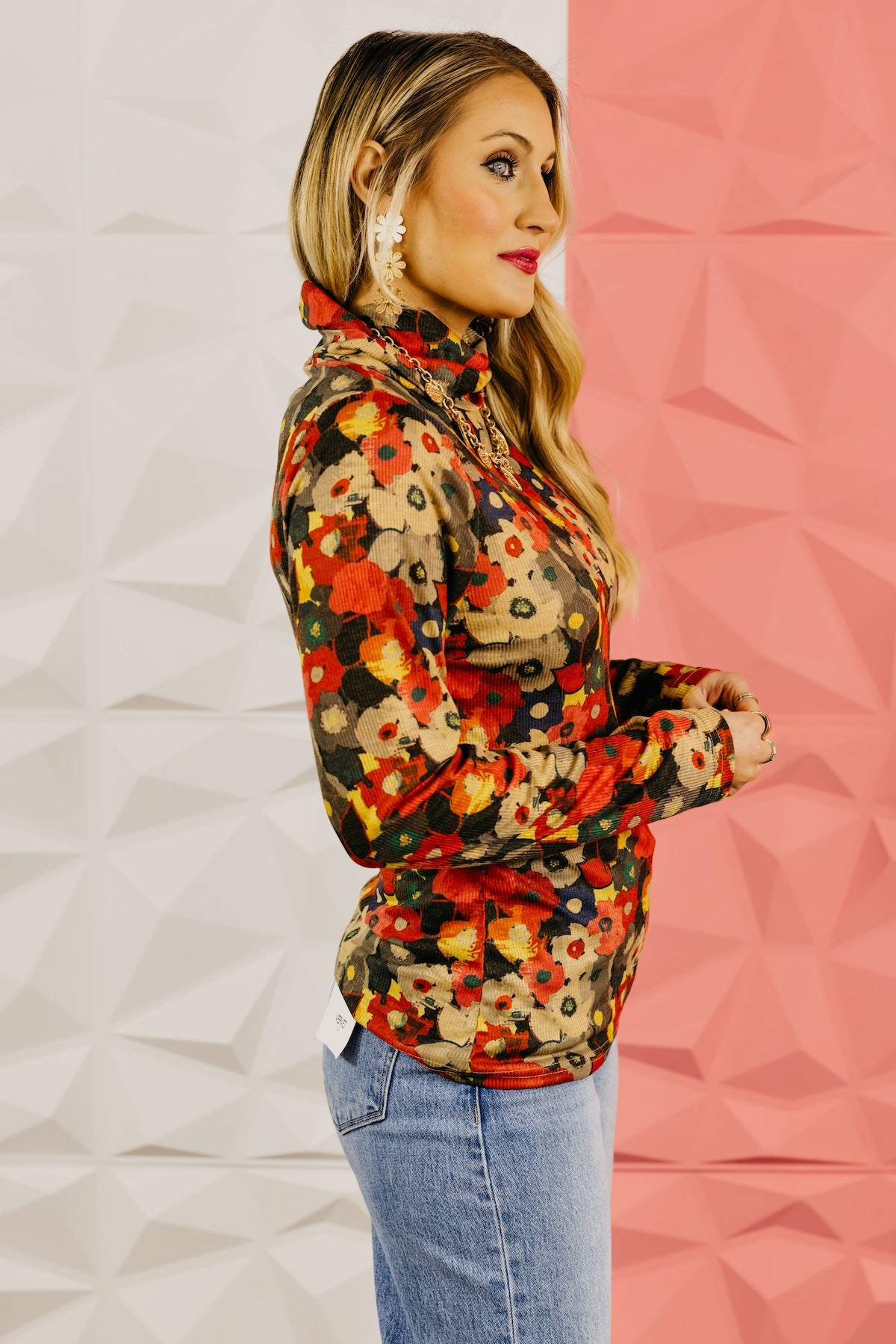 The Ashlee Floral Turtle Neck Top