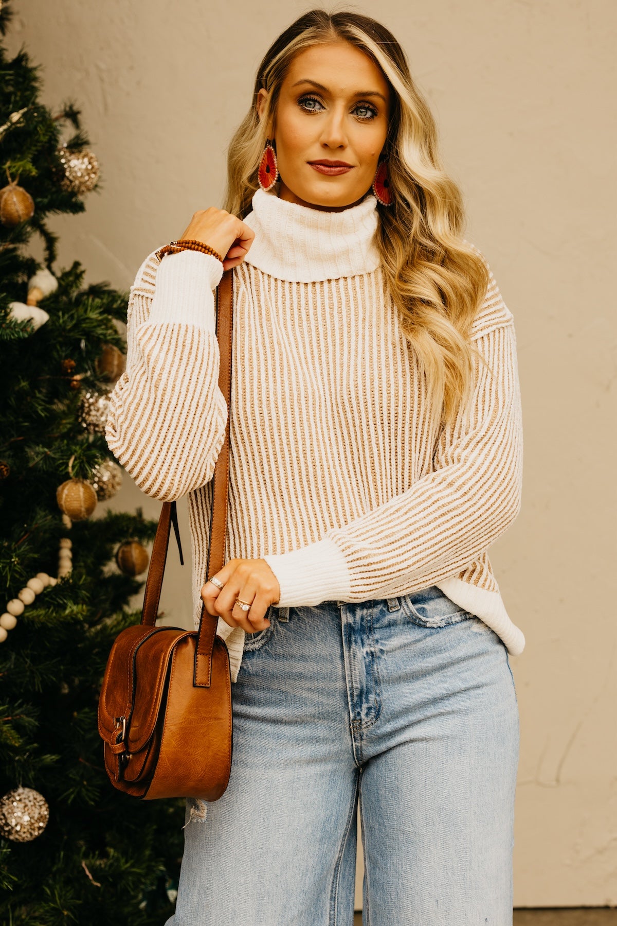 The Katherine Cowlneck Two Tone Sweater