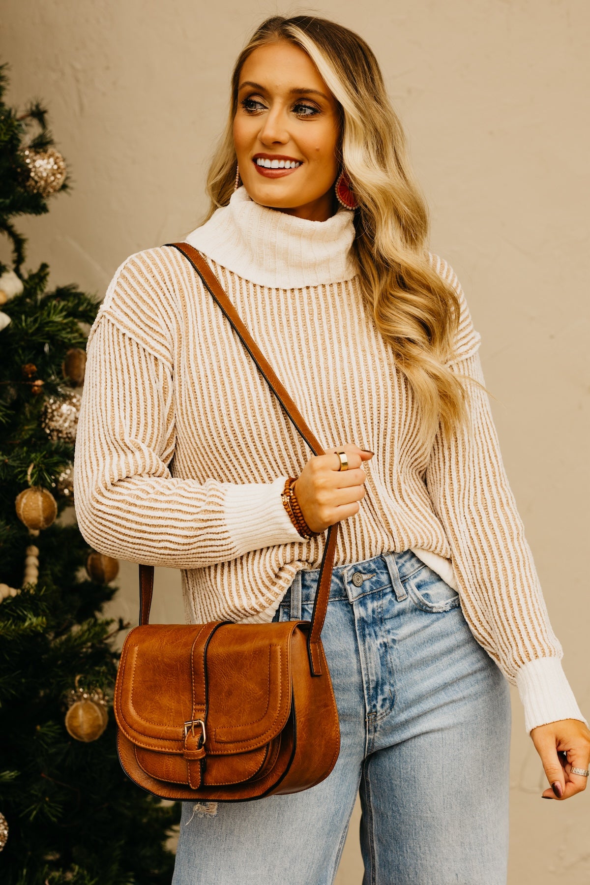 The Katherine Cowlneck Two Tone Sweater