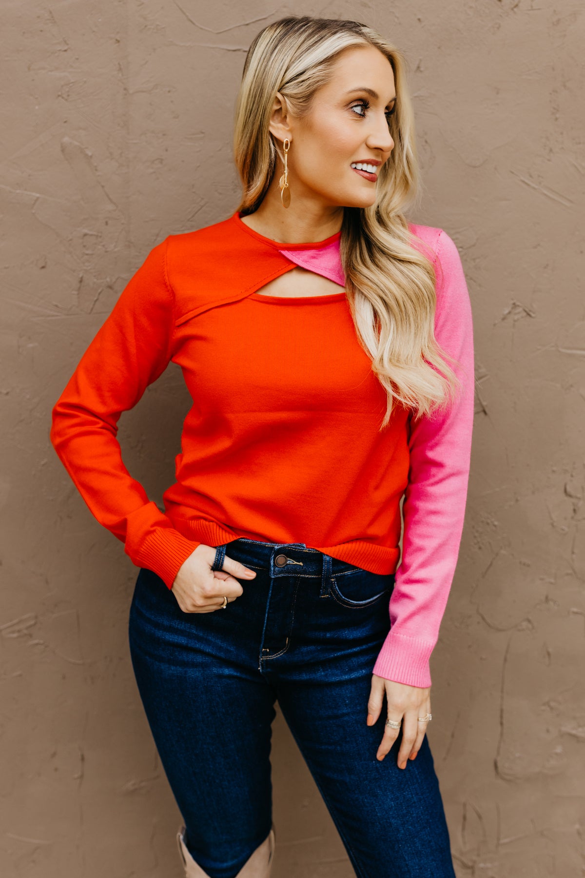 The Alfred Color Block Cutout Top