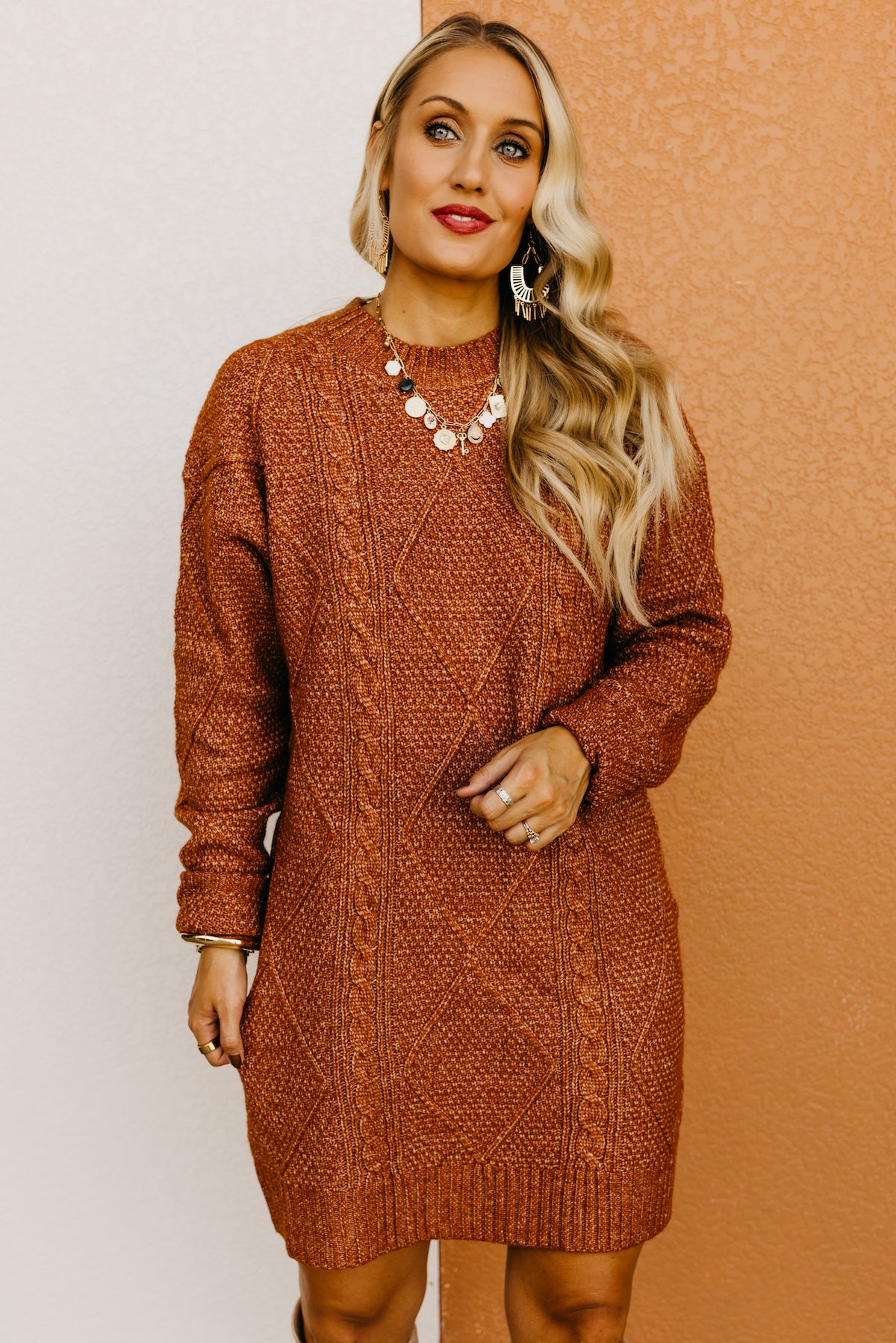 The Selene Cable Sweater Dress