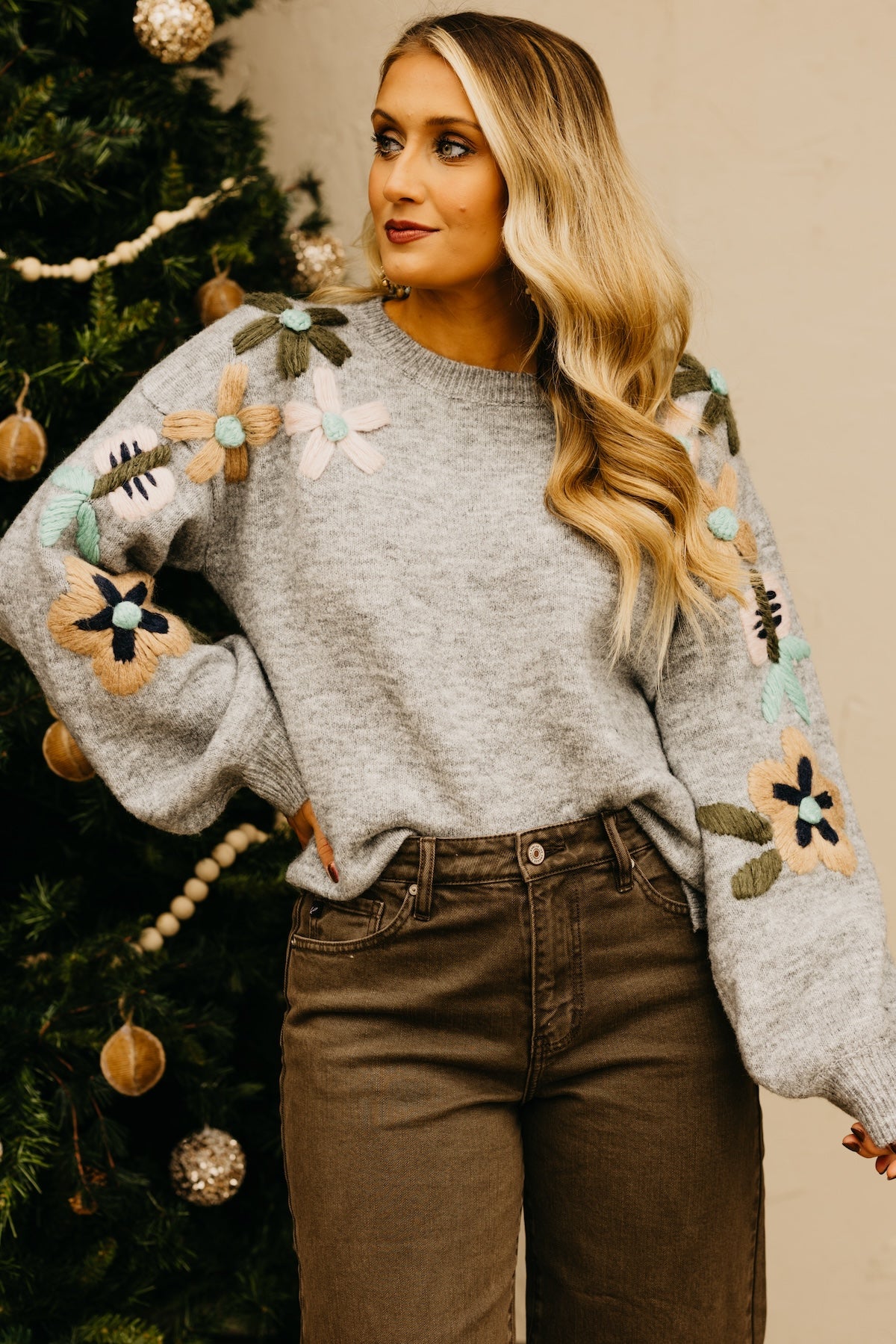 The Aaden Floral Embroidered Sweater