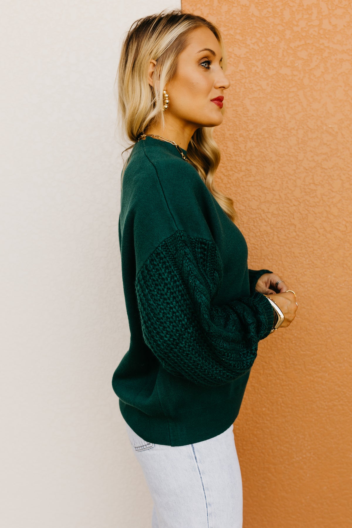 The Tegan Cable Sleeve Sweater