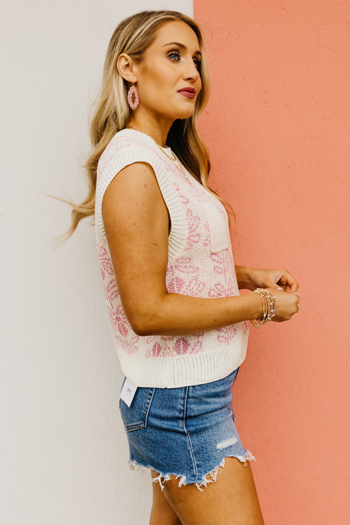 The Aisha Floral Sleeveless Sweater Top