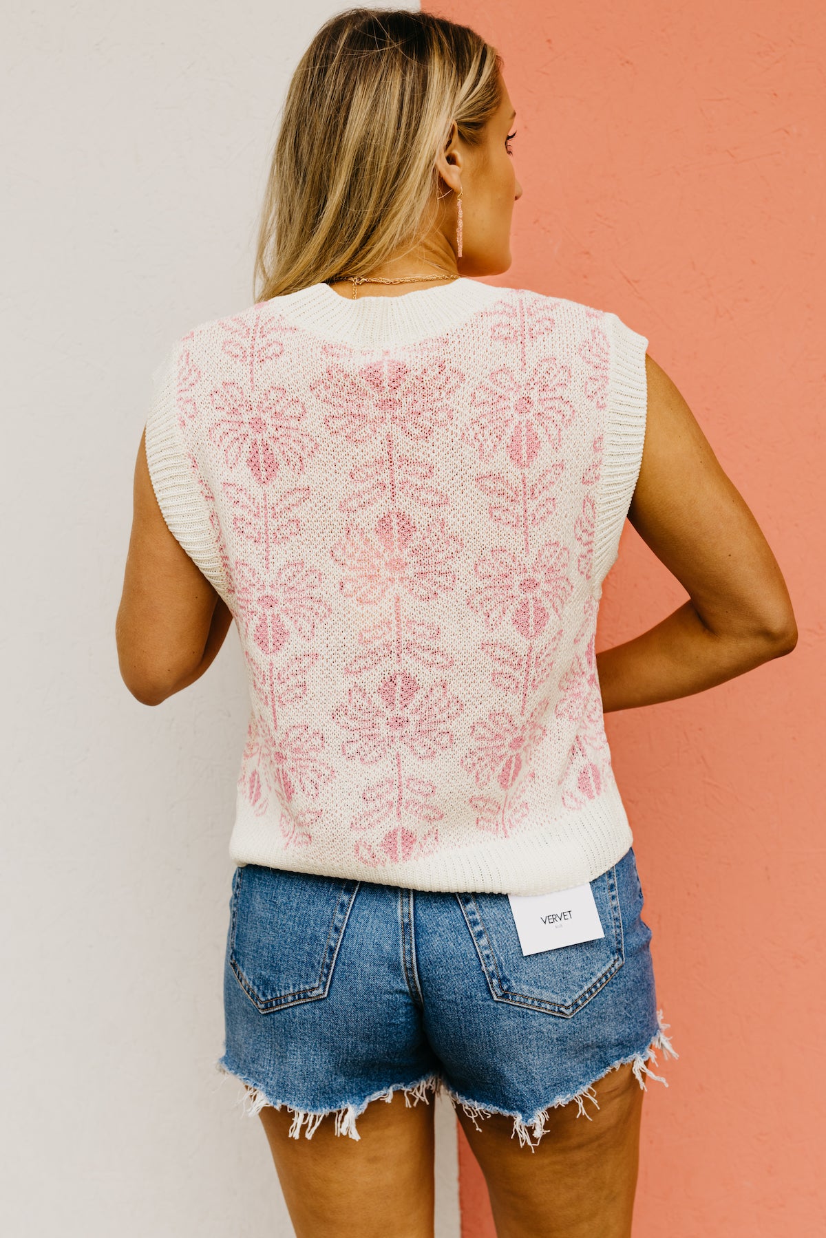 The Aisha Floral Sleeveless Sweater Top