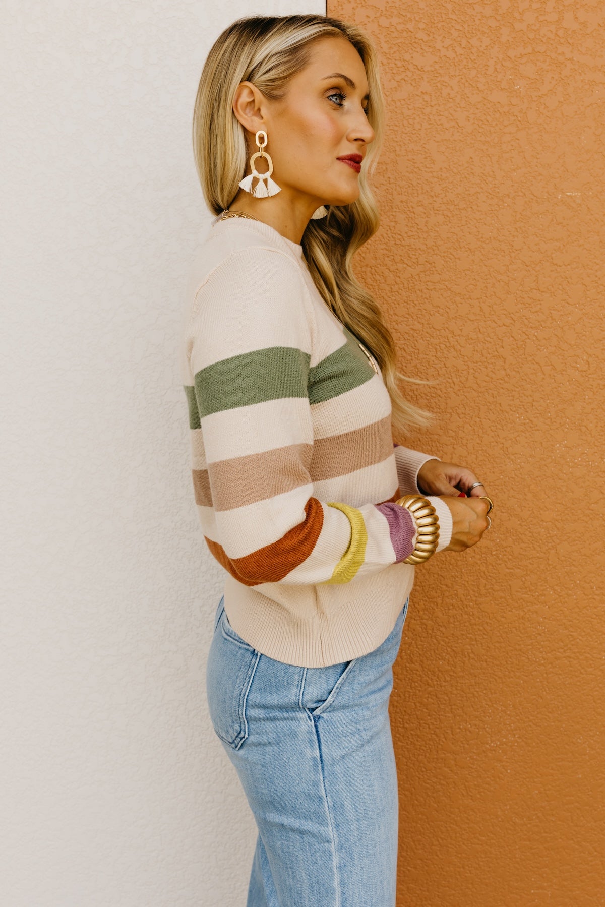 The Alfredo Wide Rainbow Striped Sweater