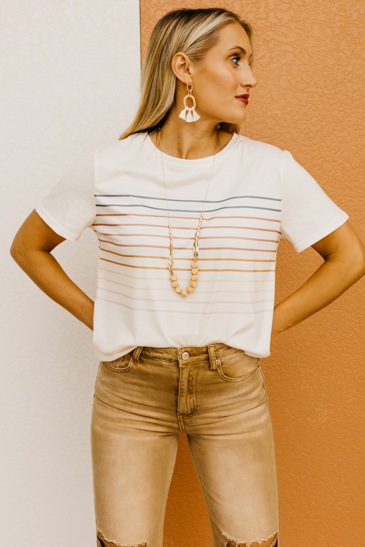 The Damari Rainbow Striped Tee