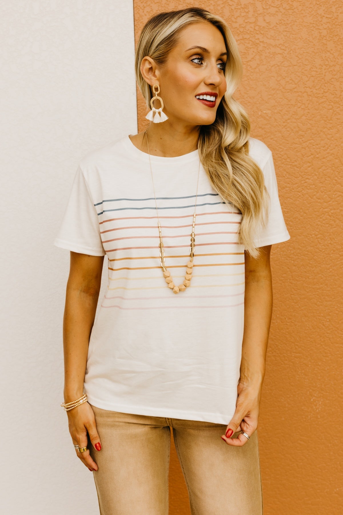 The Damari Rainbow Striped Tee