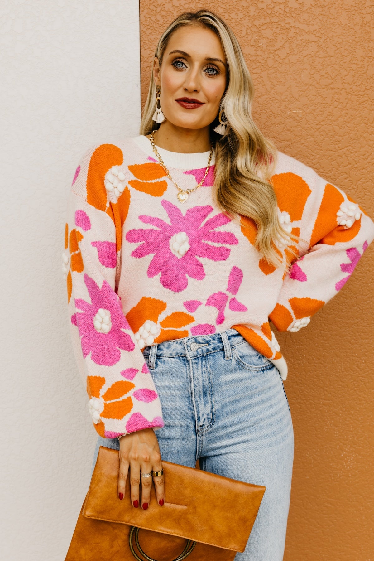 The Marie Floral Pom Detail Sweater