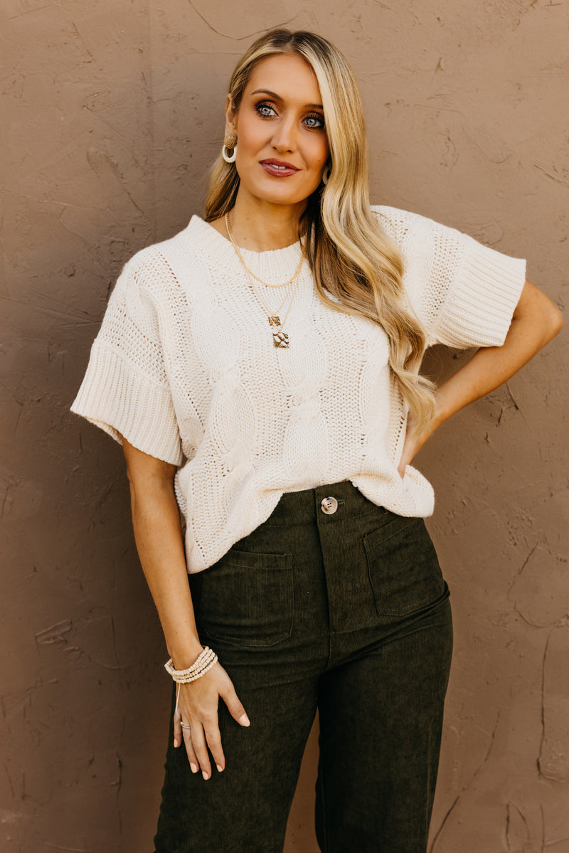 The Tori Cable Knit Short Sleeve Sweater – MOD Boutique