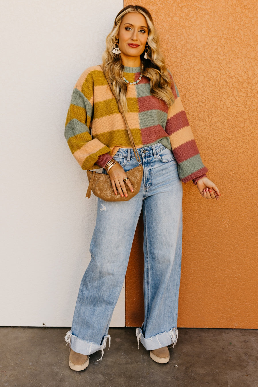 The Claire Color Block Stripe Sweater