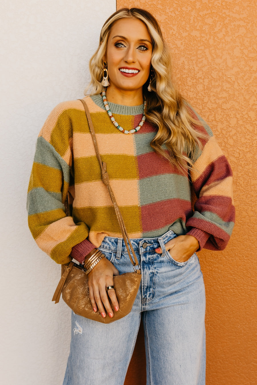 The Claire Color Block Stripe Sweater