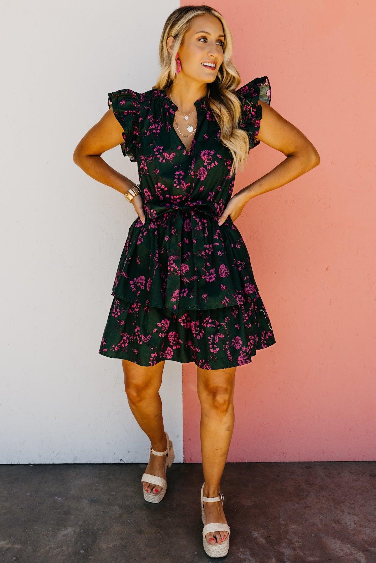 The Ryan Floral Tiered Mini Dress