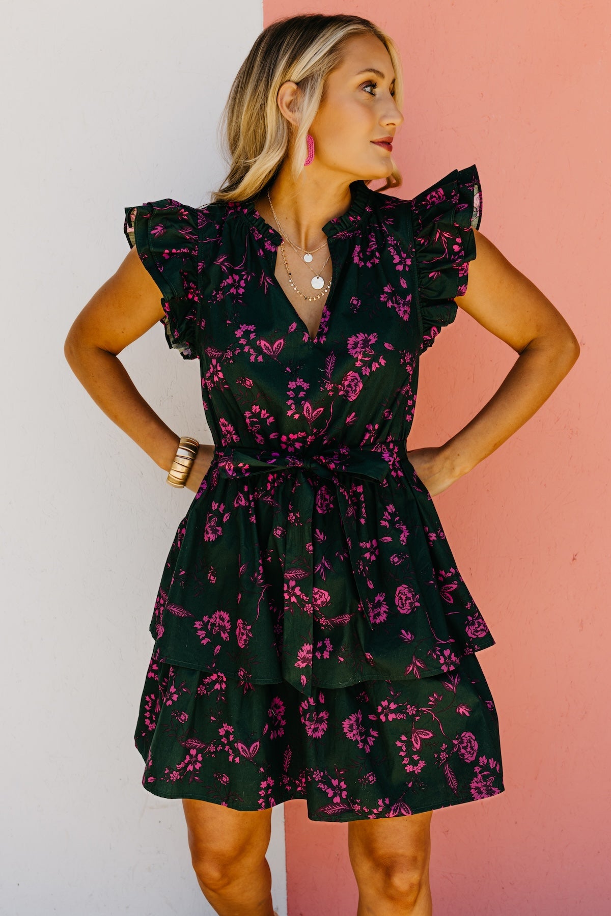 The Ryan Floral Tiered Mini Dress