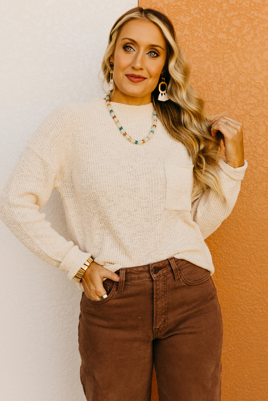 The Marianna Chunky Pocket Sweater