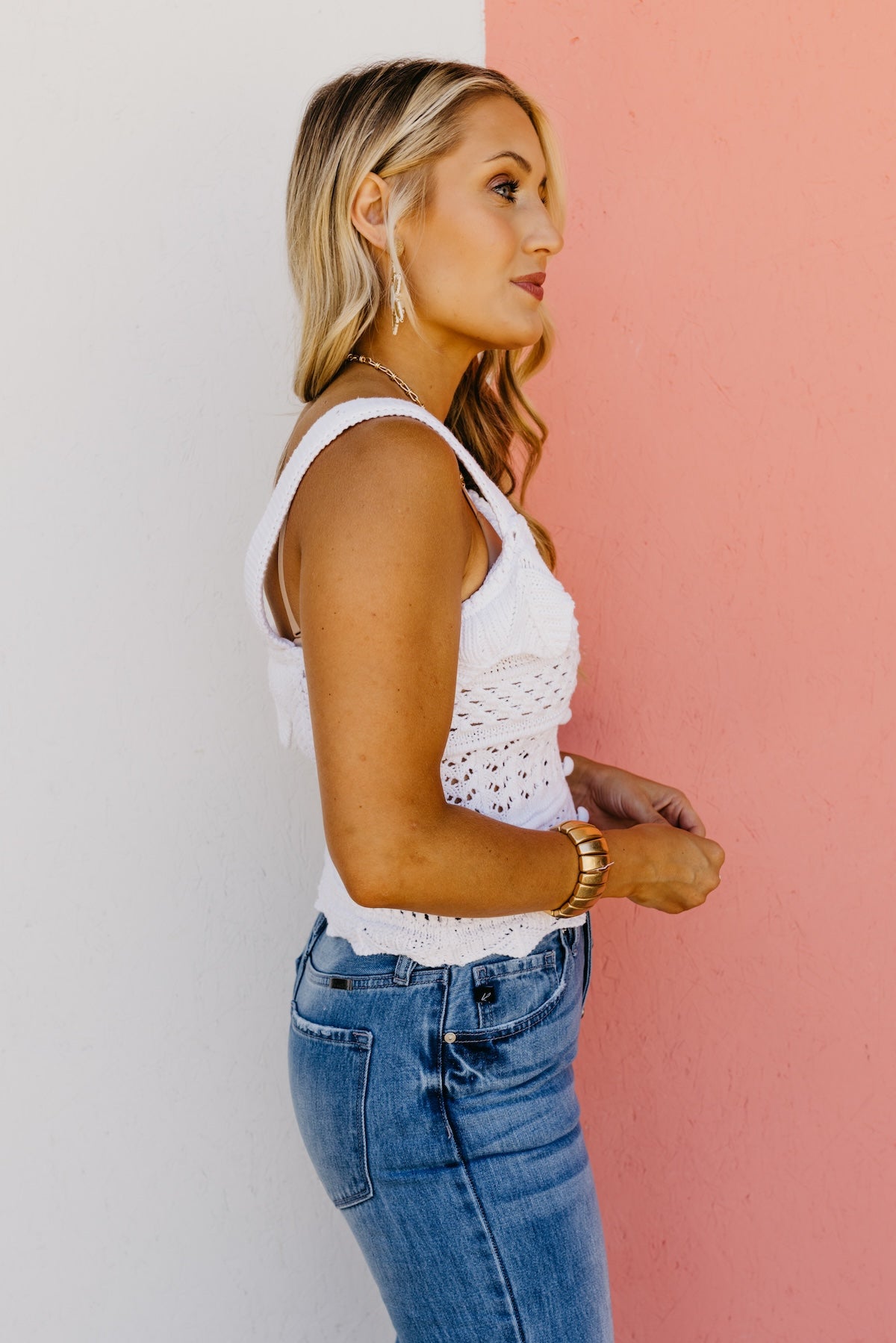 The Alani Crochet Knit Tank Top