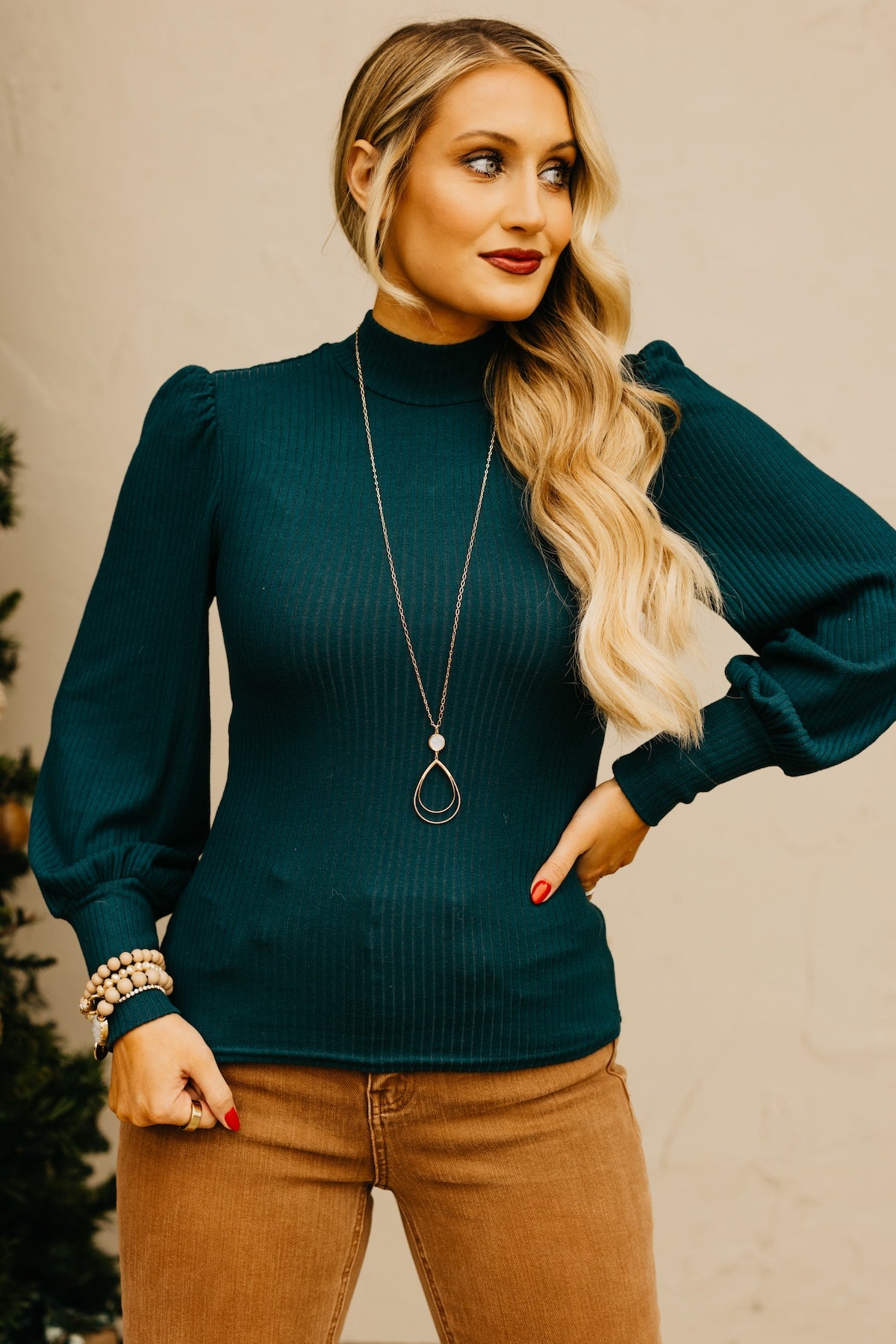 The Ariadne Button Back Mock Neck Sweater