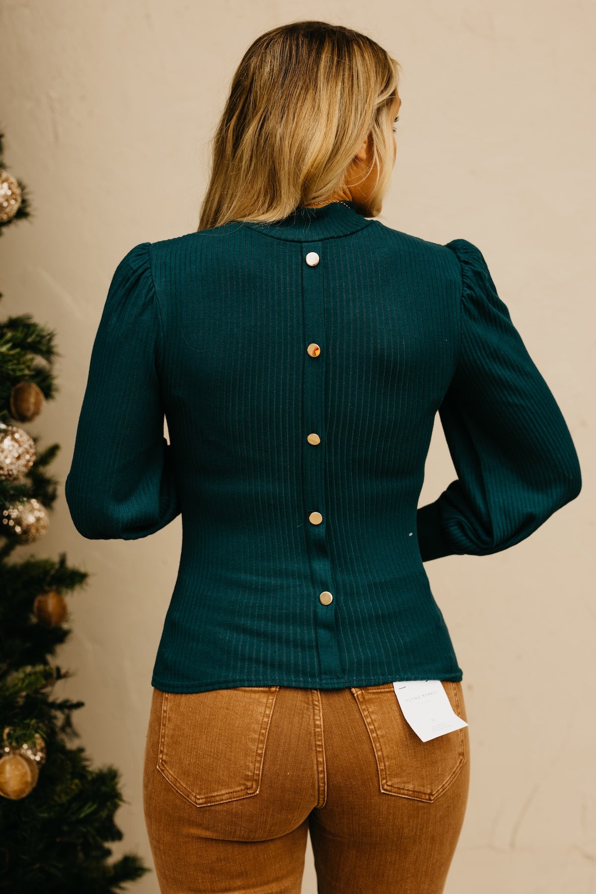 The Ariadne Button Back Mock Neck Sweater