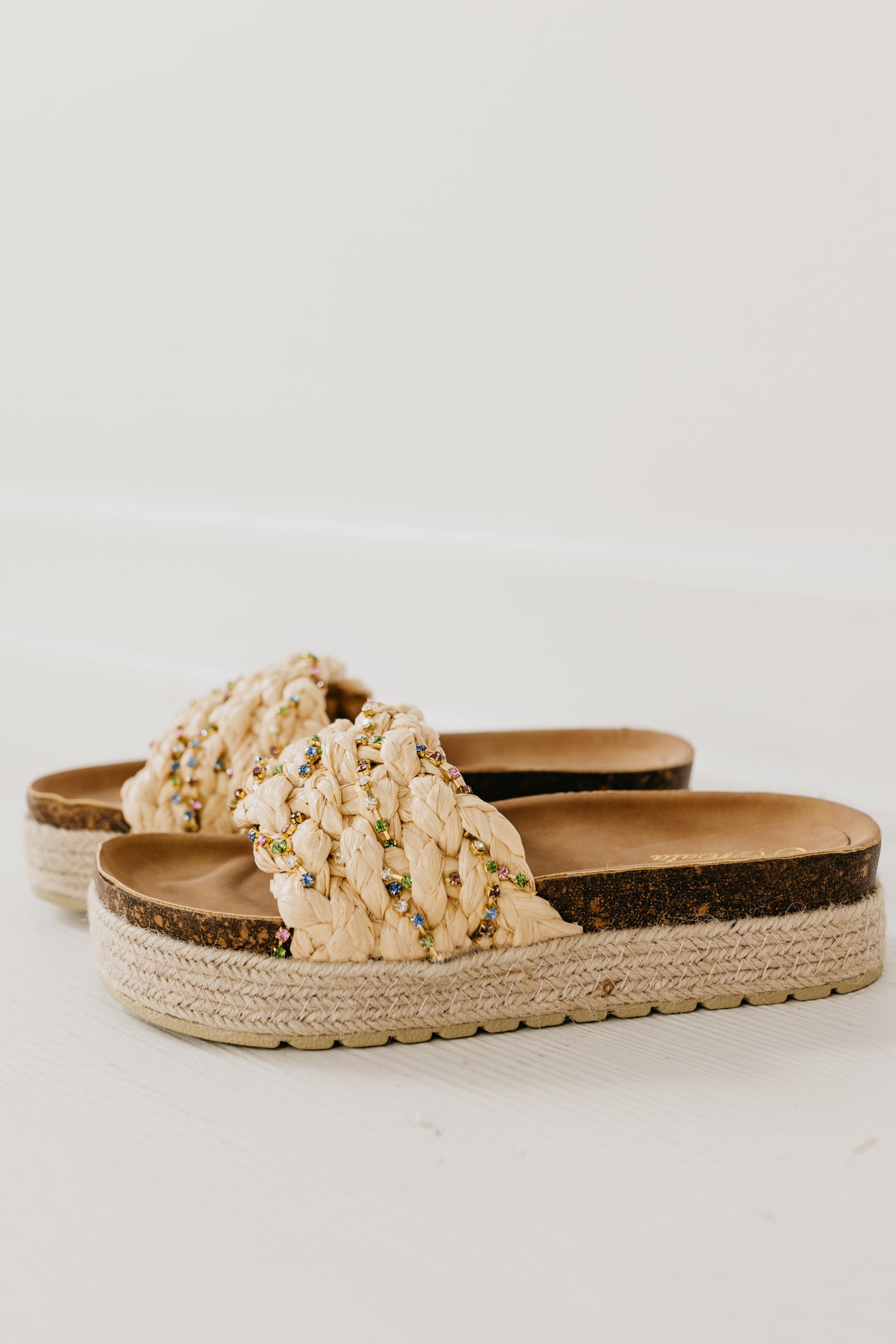 The Wires Gemstone Raffia Sandal