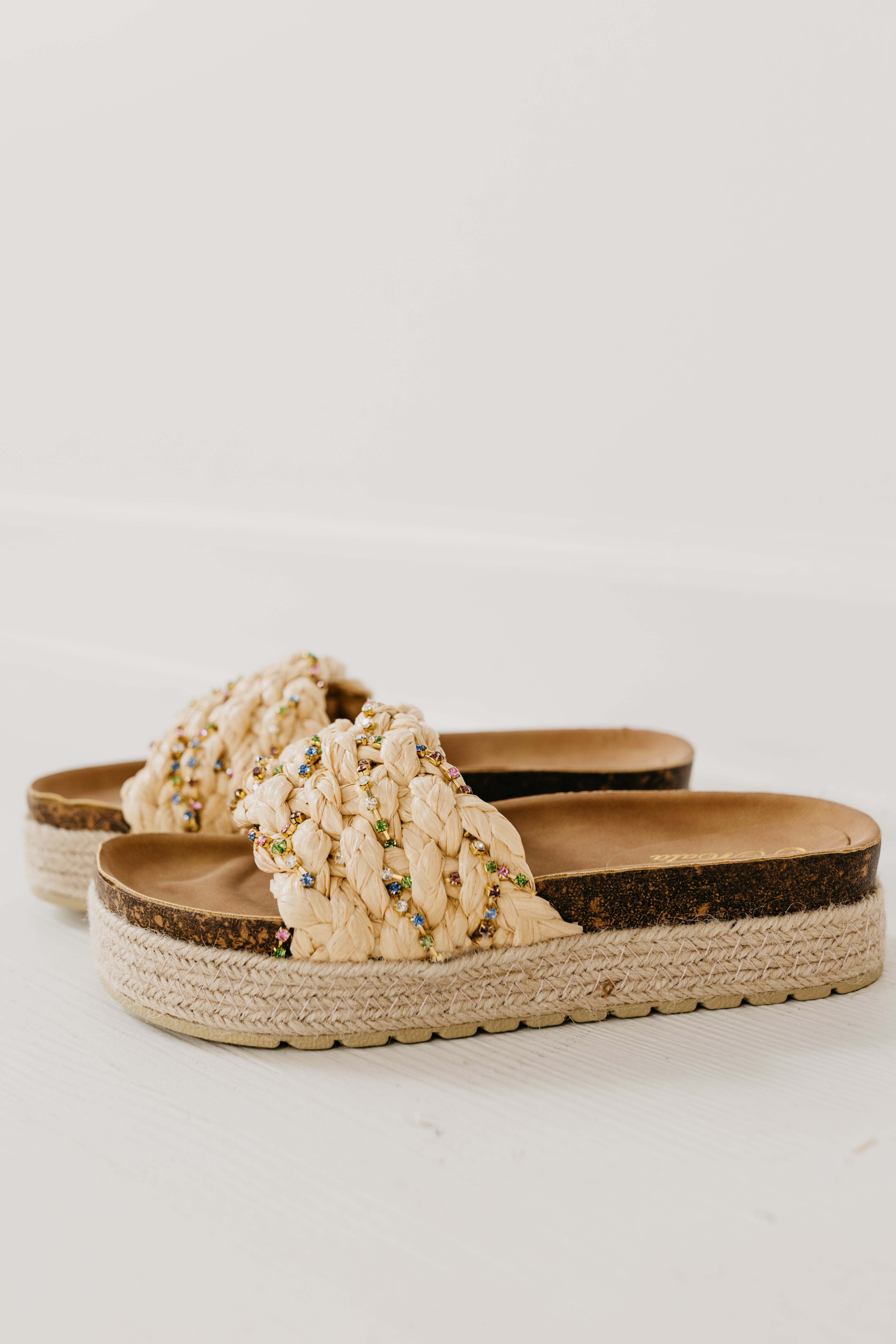 The Wires Gemstone Raffia Sandal