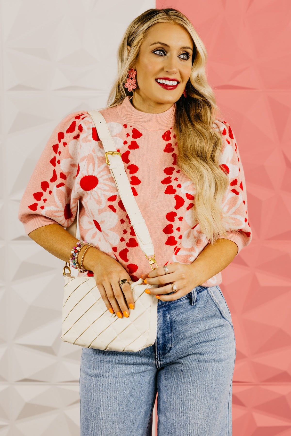 The Zayd Floral & Heart Sweater Top