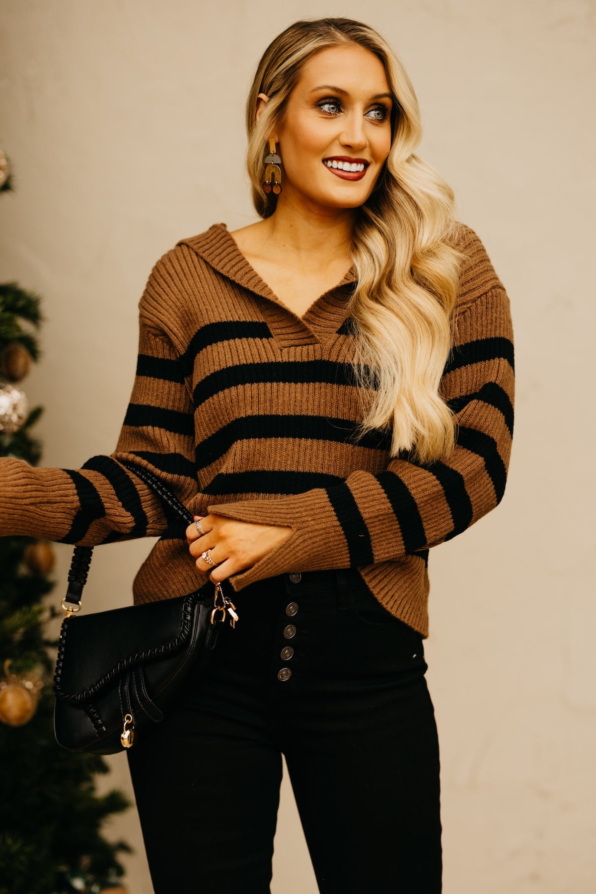 The Isaiah Striped Oversize Collar Sweater