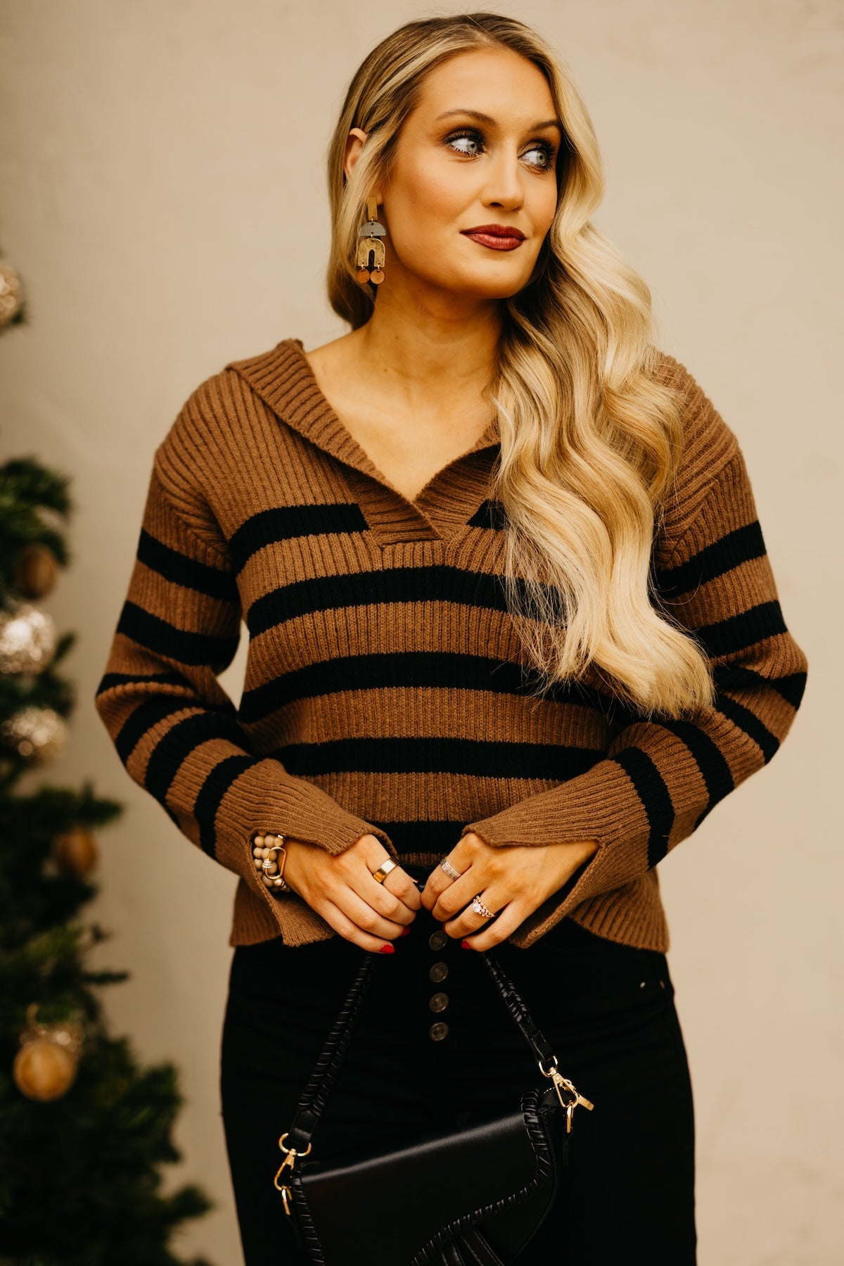 The Isaiah Striped Oversize Collar Sweater