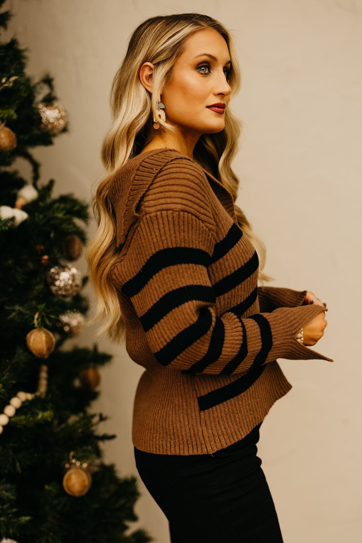 The Isaiah Striped Oversize Collar Sweater