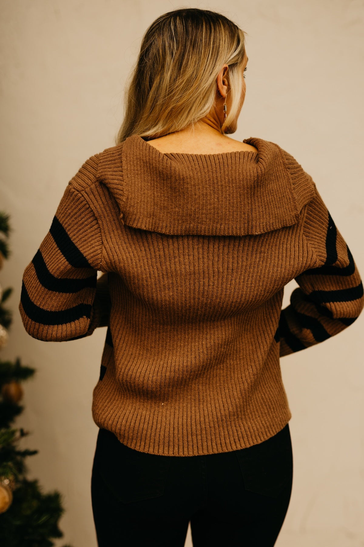 The Isaiah Striped Oversize Collar Sweater