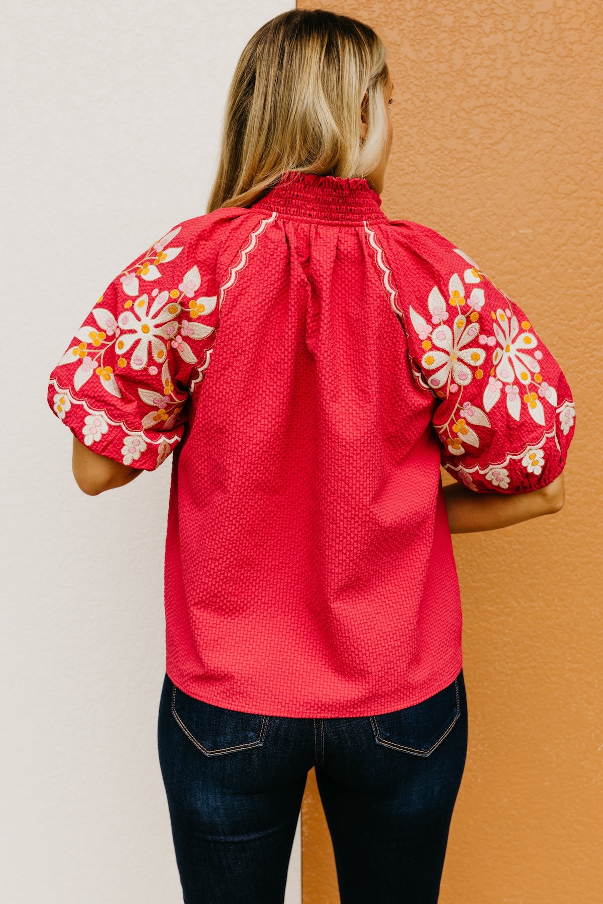 The Alonso Embroidered Puff Sleeve Top