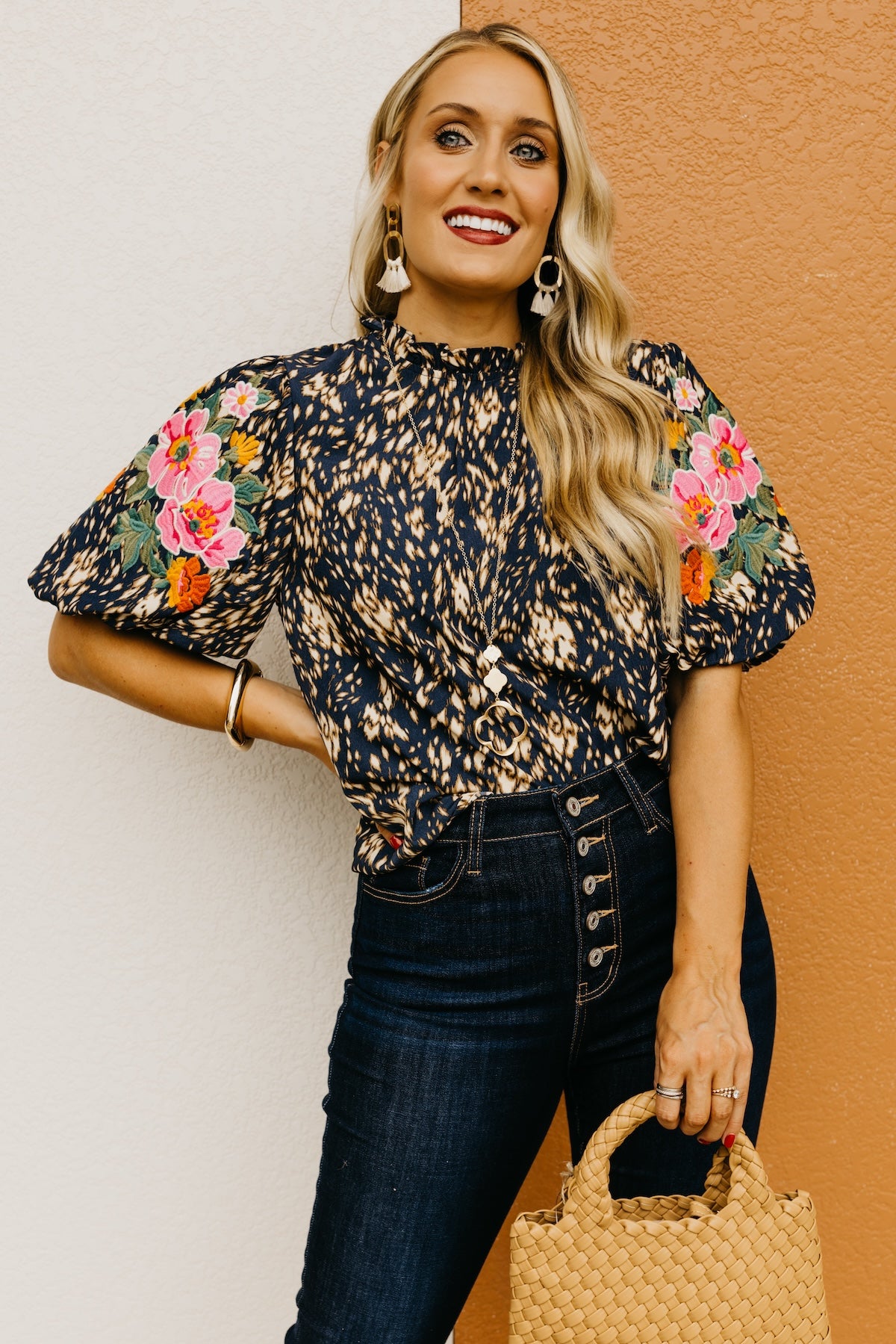 The Otis Embroidered Puff Sleeve Top