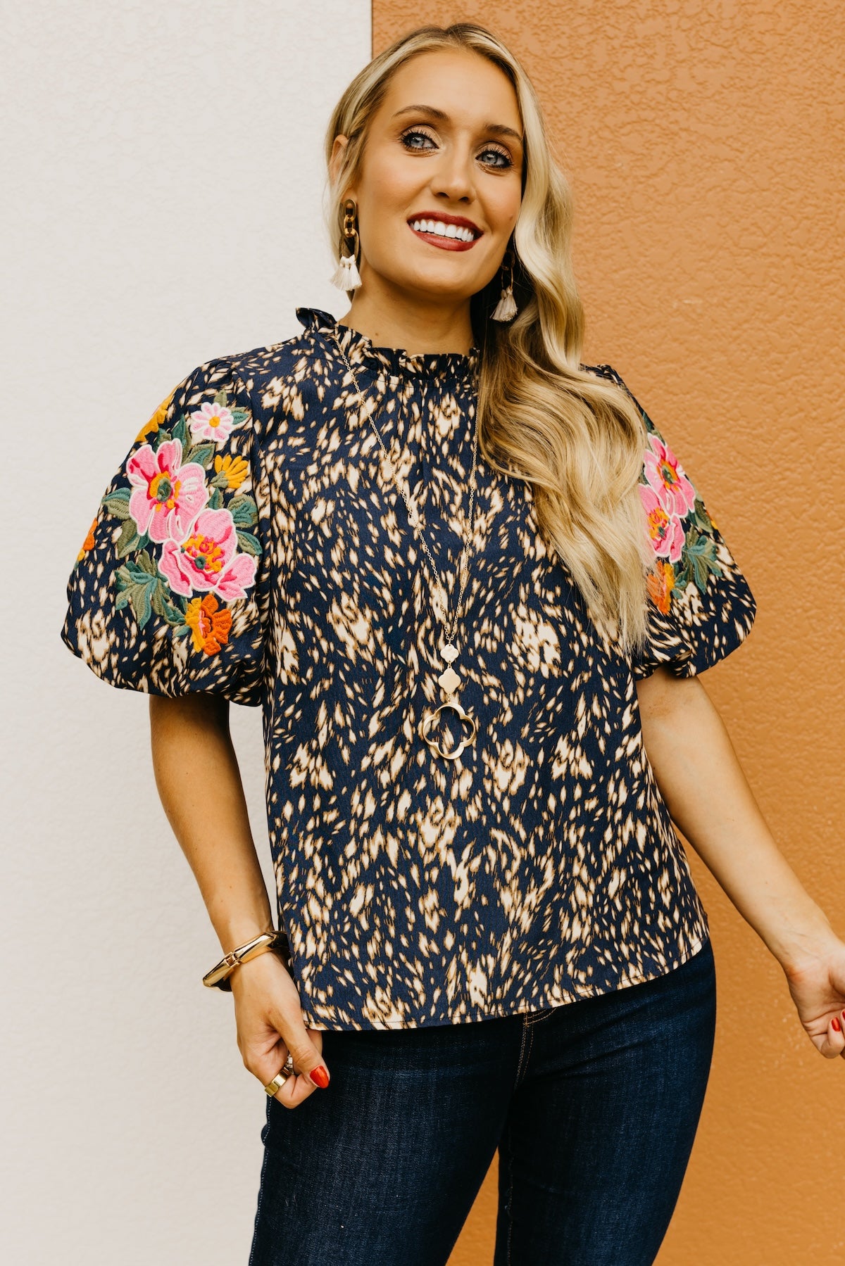 The Otis Embroidered Puff Sleeve Top