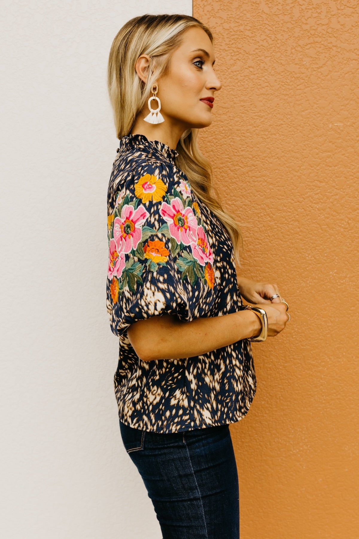 The Otis Embroidered Puff Sleeve Top