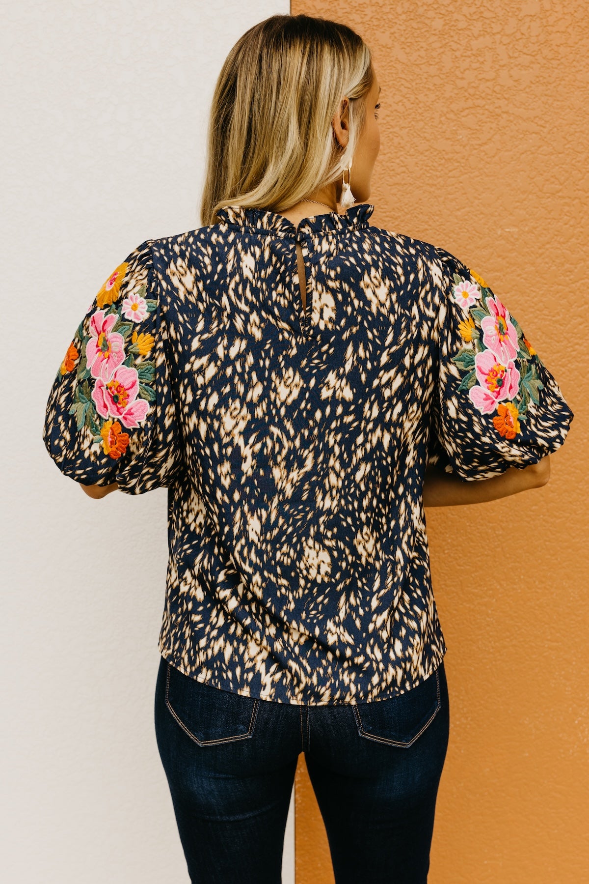 The Otis Embroidered Puff Sleeve Top