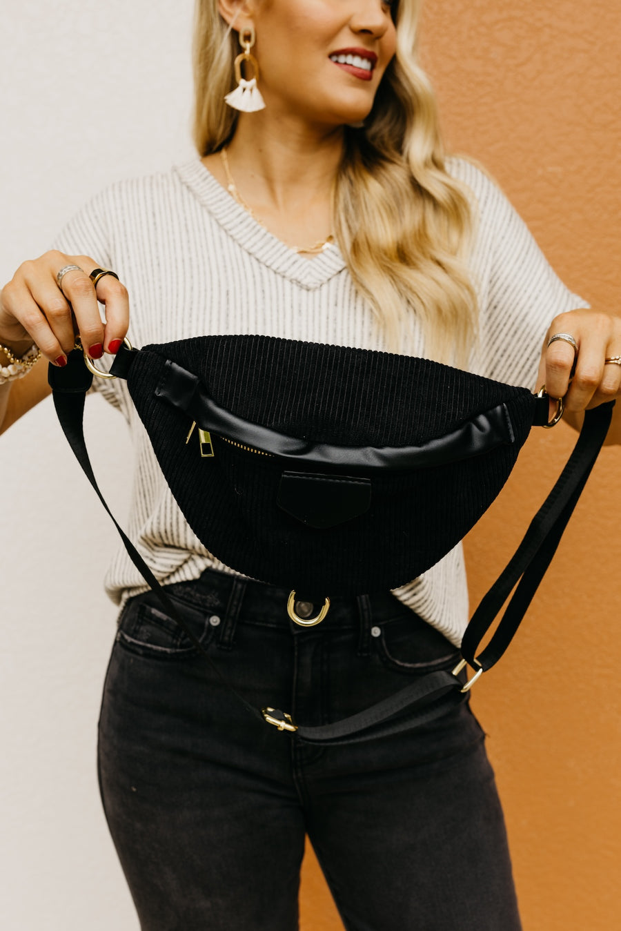 The Haylie Corduroy Sling Bag