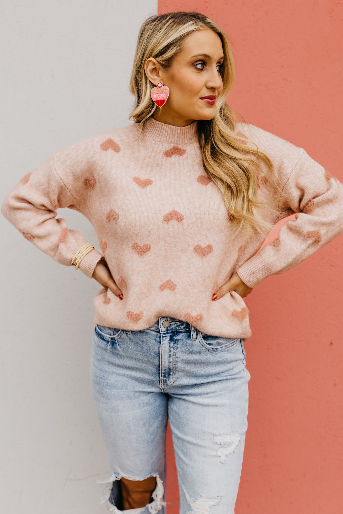 Heart pattern outlet sweater