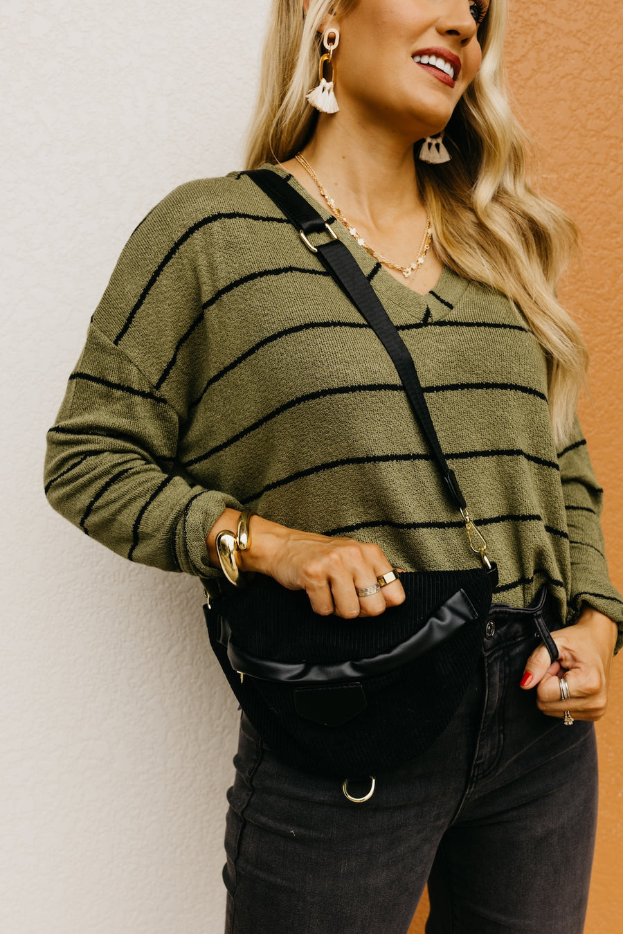 The Haylie Corduroy Sling Bag