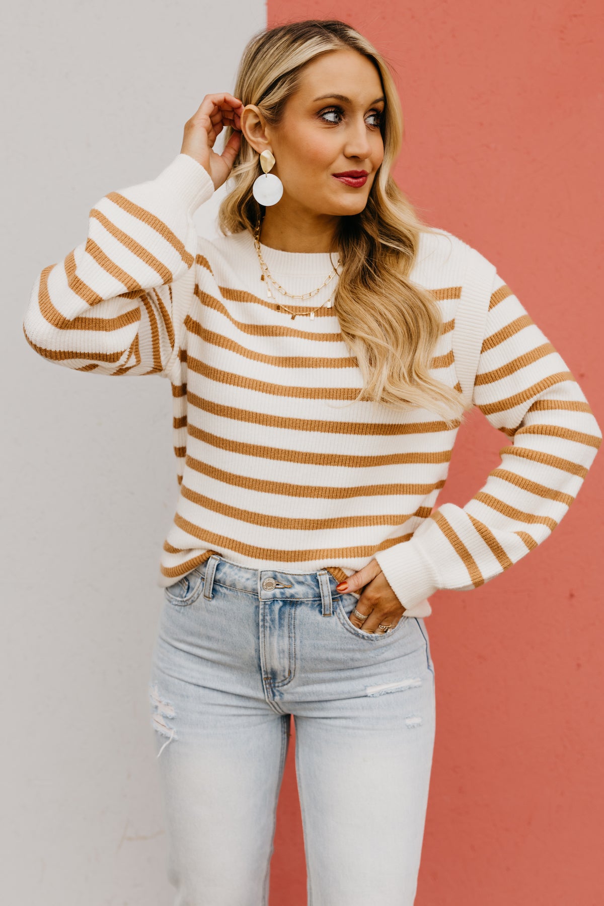 Daisy long clearance sleeve striped cardigan