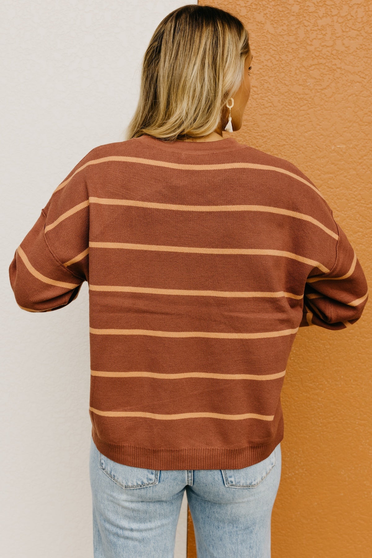 The Jaylee Striped Drop Shoulder Sweater