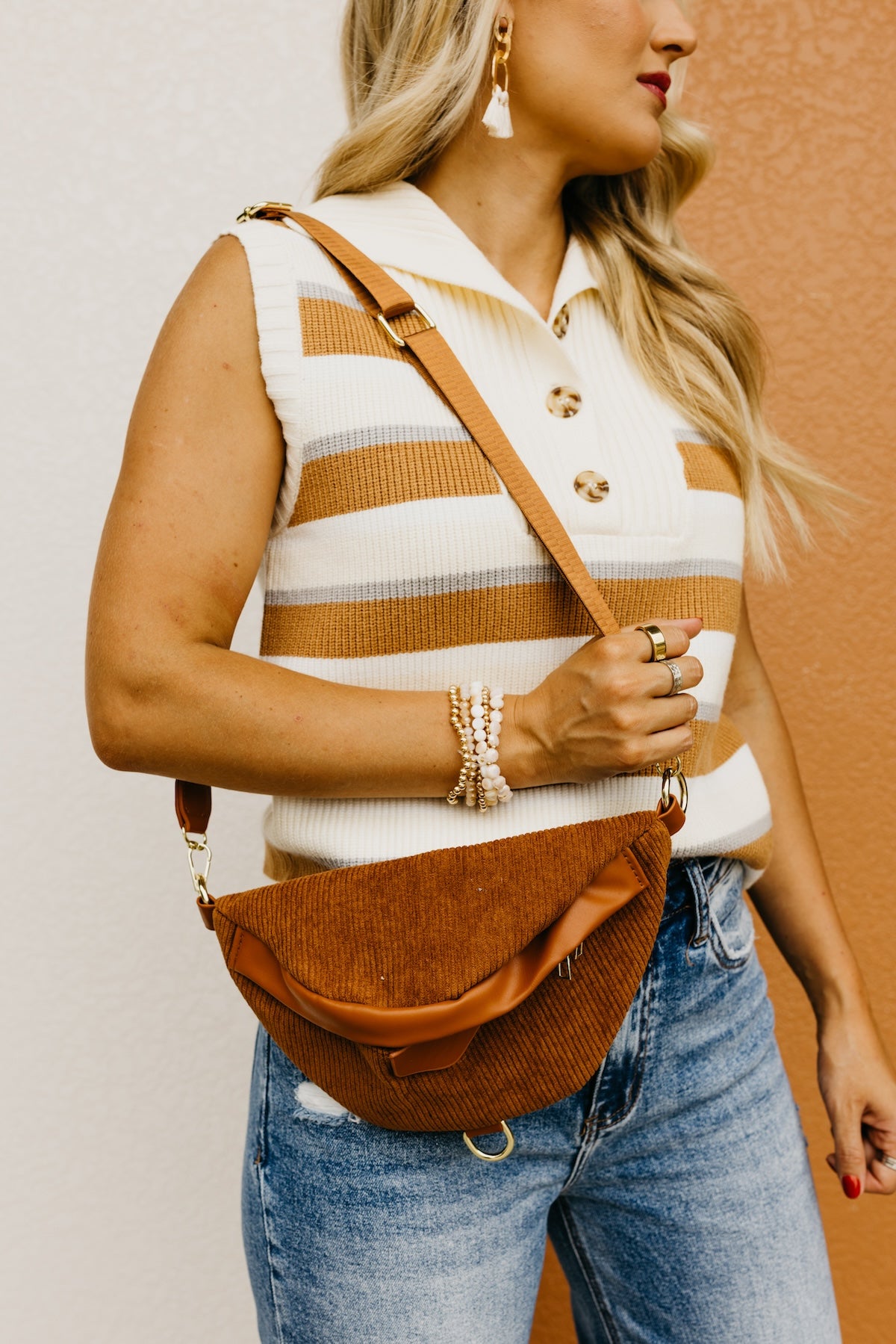 The Haylie Corduroy Sling Bag